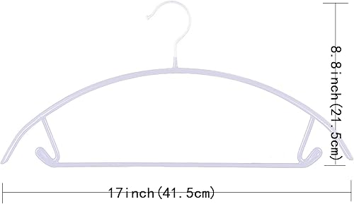 Miniatura 6 de Paquete de 20 perchas doradas  Perchas delgadas antideslizantes resistentes para chaquetas y camisetas  Ahorro de espacio (blanco)