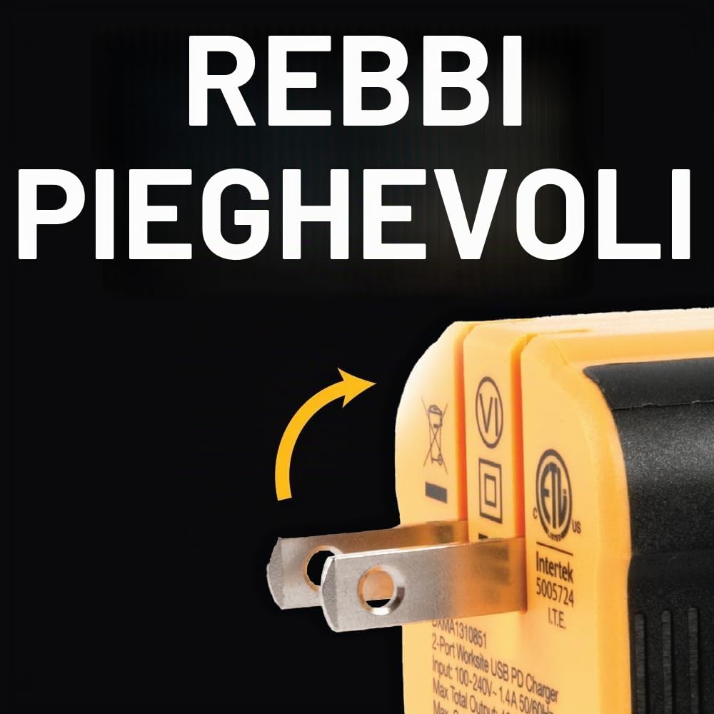 DEWALT NeverBlock 2-Port Worksite USB Charger