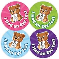 Pack of 144 Teddy Bear Eye Test Reward Stickers For Children (30mm) Eye Test Stickers For Opticians, MyClassroom