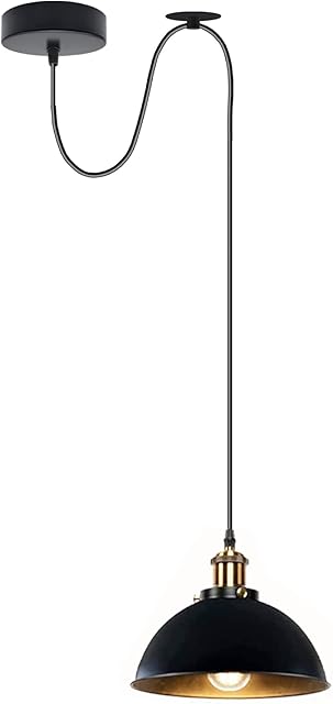 DC Voltage Pendant Light, Adjustable Height Industrial Pulley Lighting, Rustic Ceiling Hanging Light Edison Island Lamp for Farmhouse Dinner Room Kitchen Hallway, Black, E27 Bulb Socket (w/out Bulb)