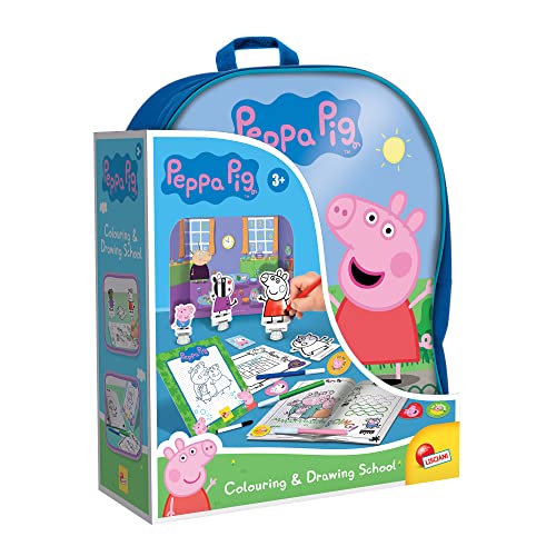Colorbaby Peppa Pig   Set mochila infantil, Cuaderno actividades para colorear, 2 pizarras, 4 escenarios de cartón, 8 personajes doble cara con soporte, Pegatinas, Rotuladores, 3 años, 47317