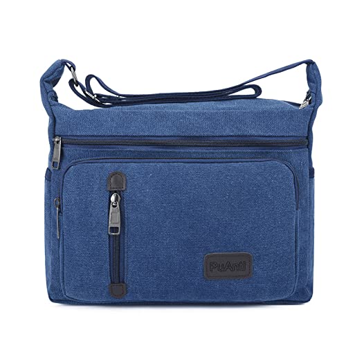 Hbags Bolsas de Ombro Unissex de Lona Bolsa Transversal, Azul,