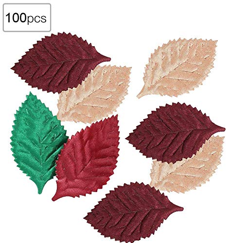 Folhas 100pcs, adesivo de pano flexível de alta qualidade, folhas artificiais de uso seguro, cores d