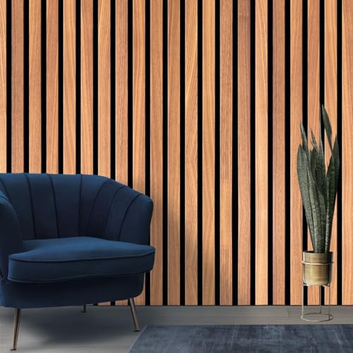 Image of DWELLSINDIA Wooden Wallpaper for Walls | Vertical Wood Wall Stickers for Wall Decor | Self Adhersive Wall Paper for Home Kitchen Living Room and Bedroom | 41 Cm X 244 Cm | Brown