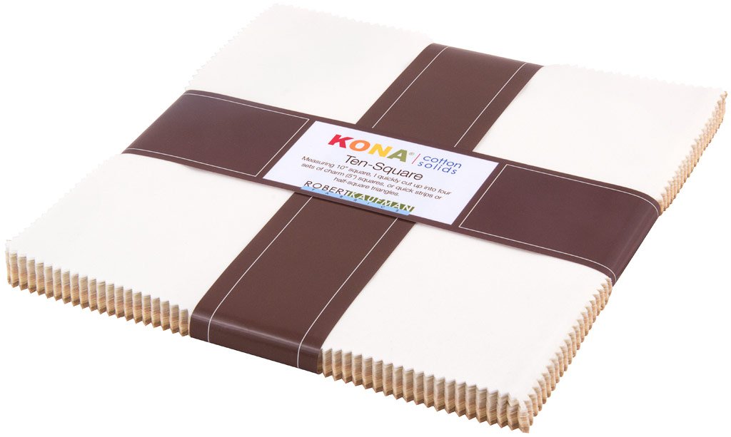 Robert Kaufman 10" Squares Kona Cotton Not Quiet 42 Piece, Fabric, Not Quite White