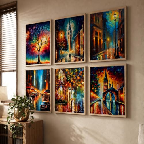 Image of kotart Premium Digital Paintings with Frame for Home Decoration - Painting for Living Room Bedroom Office Room Decor - Painting for Wall Decoration - Pack of 6 (Art 8, 19x25 inch)