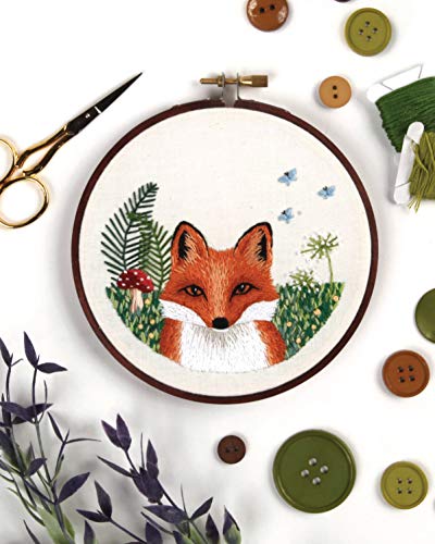 Animal Embroidery Workbook: Step-by-Step Techniques & Patterns for 30 Cute Critters & More (Landauer) Designs include Foxes, Sloths, Hedgehogs, Giraffes, Cats, Chickadees, Pandas, Bees, Flowers & More - Image 7