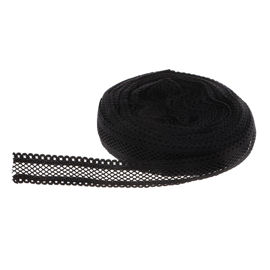 Encaje elástico decorativo negro para personalizar ropa y faldas