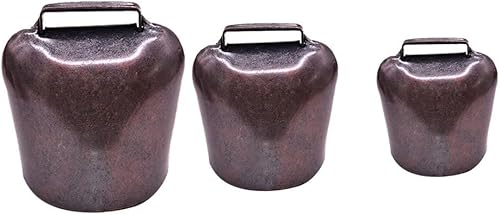 Miniatura 5 de 2pcs vaca caballo oveja pastando cobre campanas ganado granja cobre fuerte bronce campanas