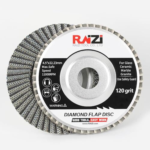 Disco abrasivo de diamante adecuado para piedra, hormigón, vidrio y metal, disco de láminas de diamante de 115 x 22,23 mm (#120)