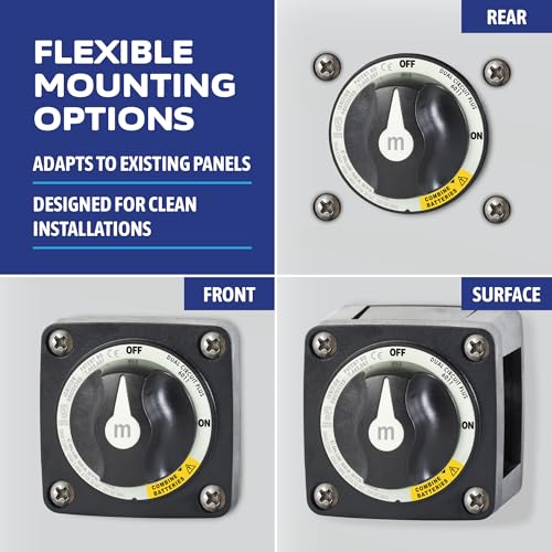 Image of Blue Sea Systems Mini Dual Circuit Plus Battery Switch, Black, 6011200 m‑Series
