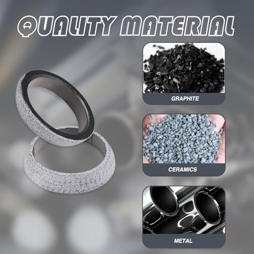 Image of 65mm Car ID Exhaust Gasket, High-Grade Graphite Manifold Donut Gaskets for Muffler Sealing, Leakproof Muffler & Downpipe Exhaust Flange Replacement for 2-1 /2 inch Pipes, SUV, Truck, RV