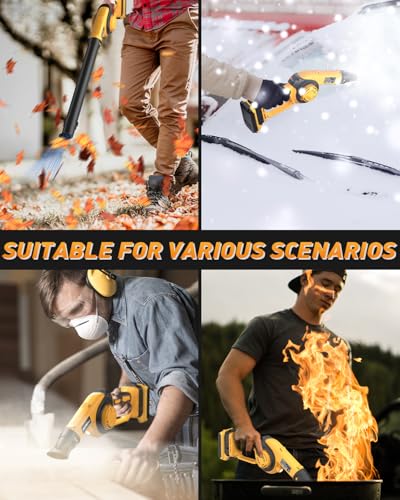 HEINPRO Cordless Leaf Blower Compatible with Dewalt 20V Max Battery Up to 200MPH Small Electric Leaf Blower, 3 Speeds Mode, Battery Powered Mini Leaf Blowers for Patio (No Battery and Charger)
