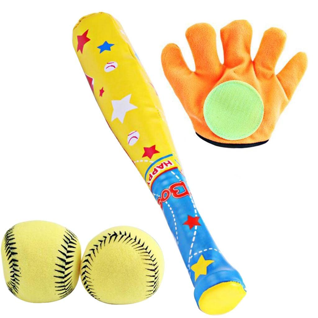 Foam Toy Baseball Set, Soft Foam Bat, 2 Soft Foam Balls and Glove, Lightweight, Indoor and Outdoor, for Kids