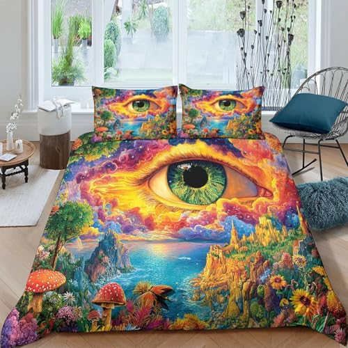 Housse de couette néon 3D 260x220 cm en microfibre - 2