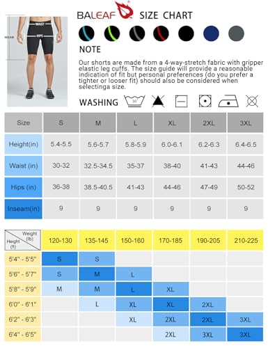 Baleaf BALEAFAAI0700908318MA Padded Bike Shorts For Men Cycling Shorts Padding Pockets Upf 50+ Black M thumb #5