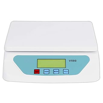 Raja V50030kg to 1gm Inox Highly Durable Weighing Kitchen Scale with Power Adaptor (White)