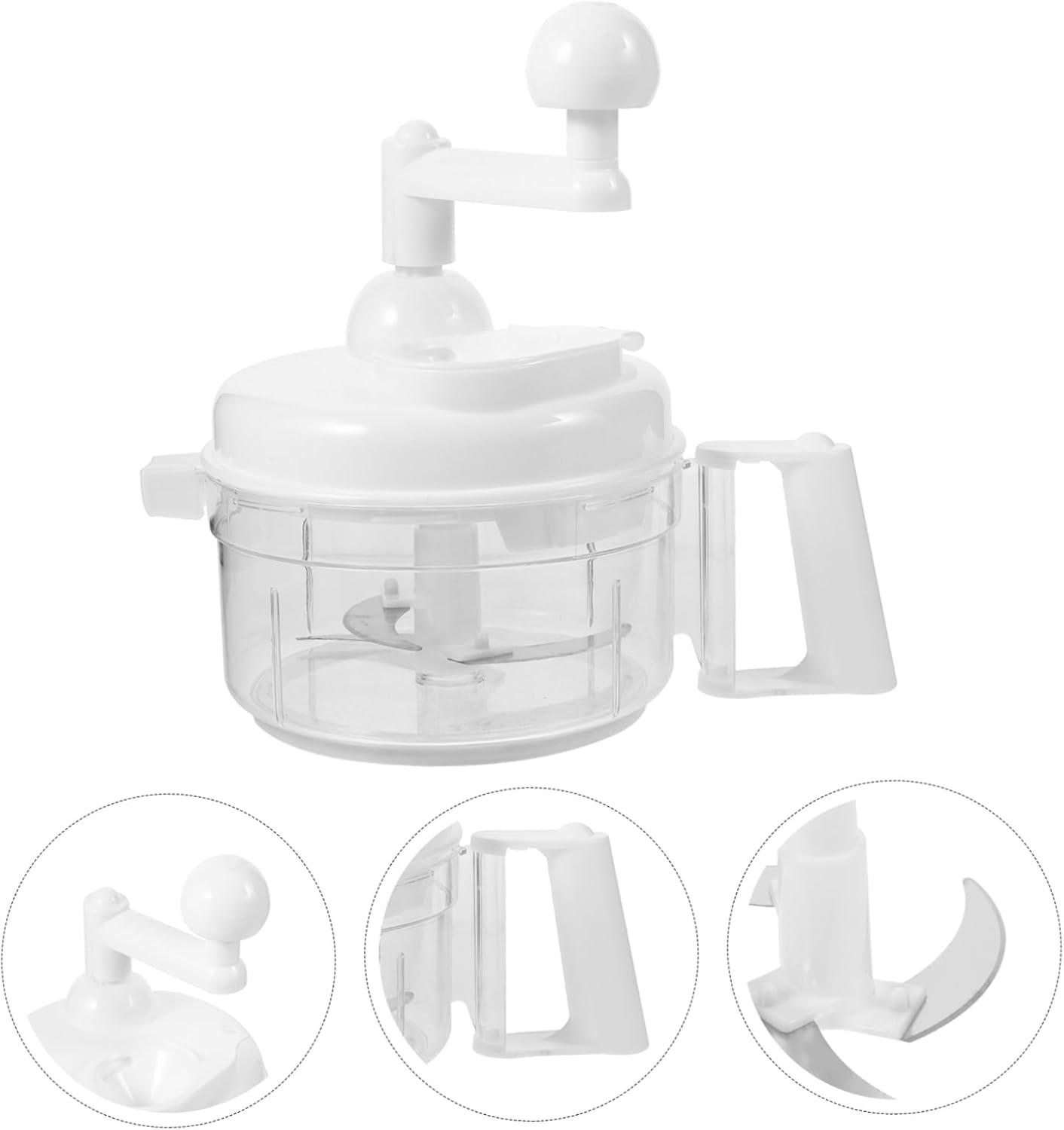 Food Processor Manual Hand-crank Chopper for Vegetables Fruits and Meat Blades for Food Preparation Random