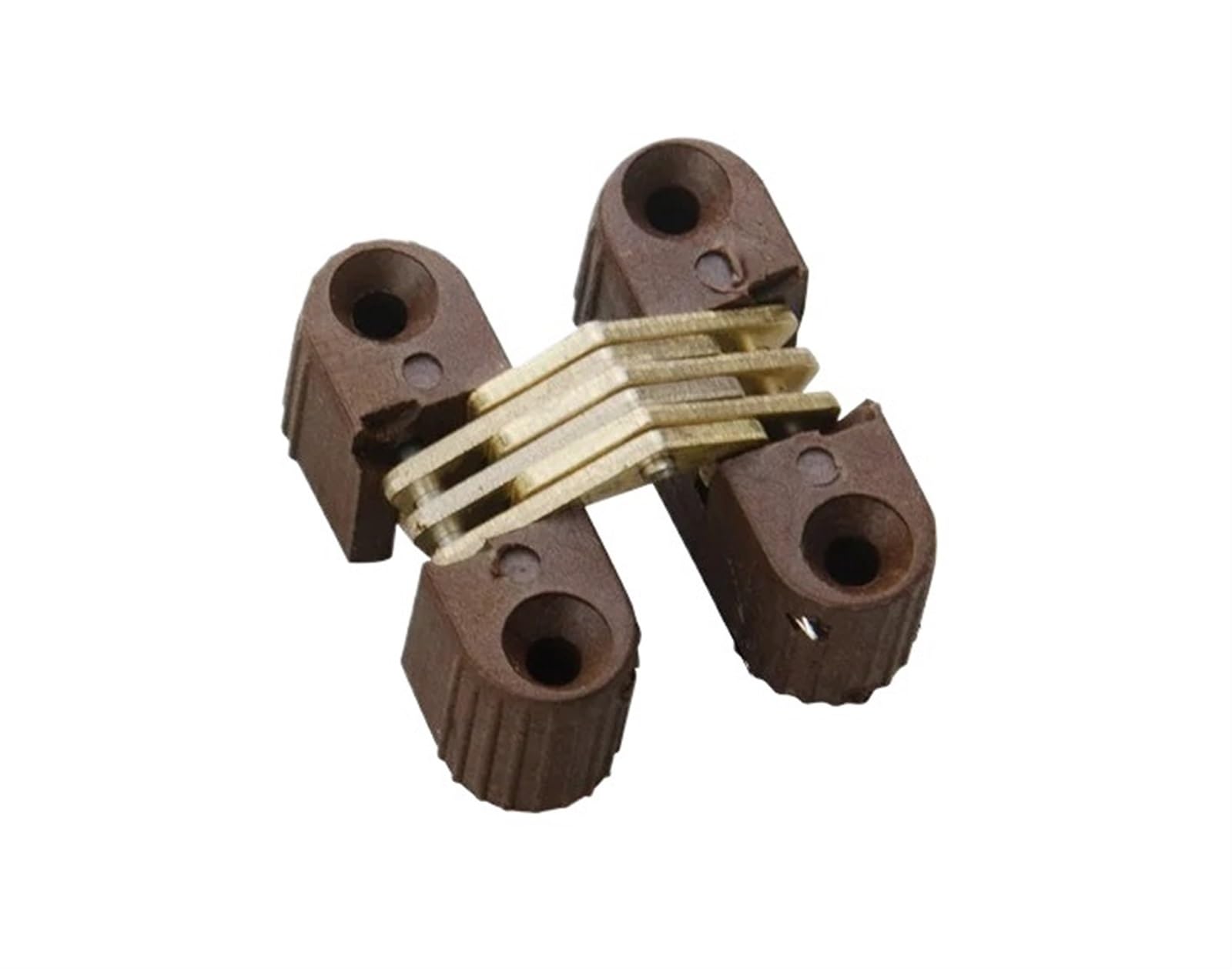 Itrhjtgp Brown Door Hinges 6Pcs 0-180 Degree Cross Hinge Plastic Folding Barrel Invisible Concealed Door Hidden Hinges Table Connection Furniture Fittings For Bathroom(Brown)