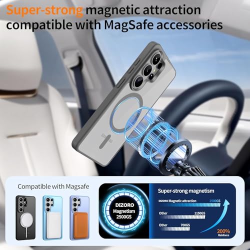 Image of DIZORO Compatible with Samsung S26 Ultra 5g Case,Compatible with MagSafe, Non Yellow Military-Grade Drop Protection & Hard PC Back Cover (Titanium)