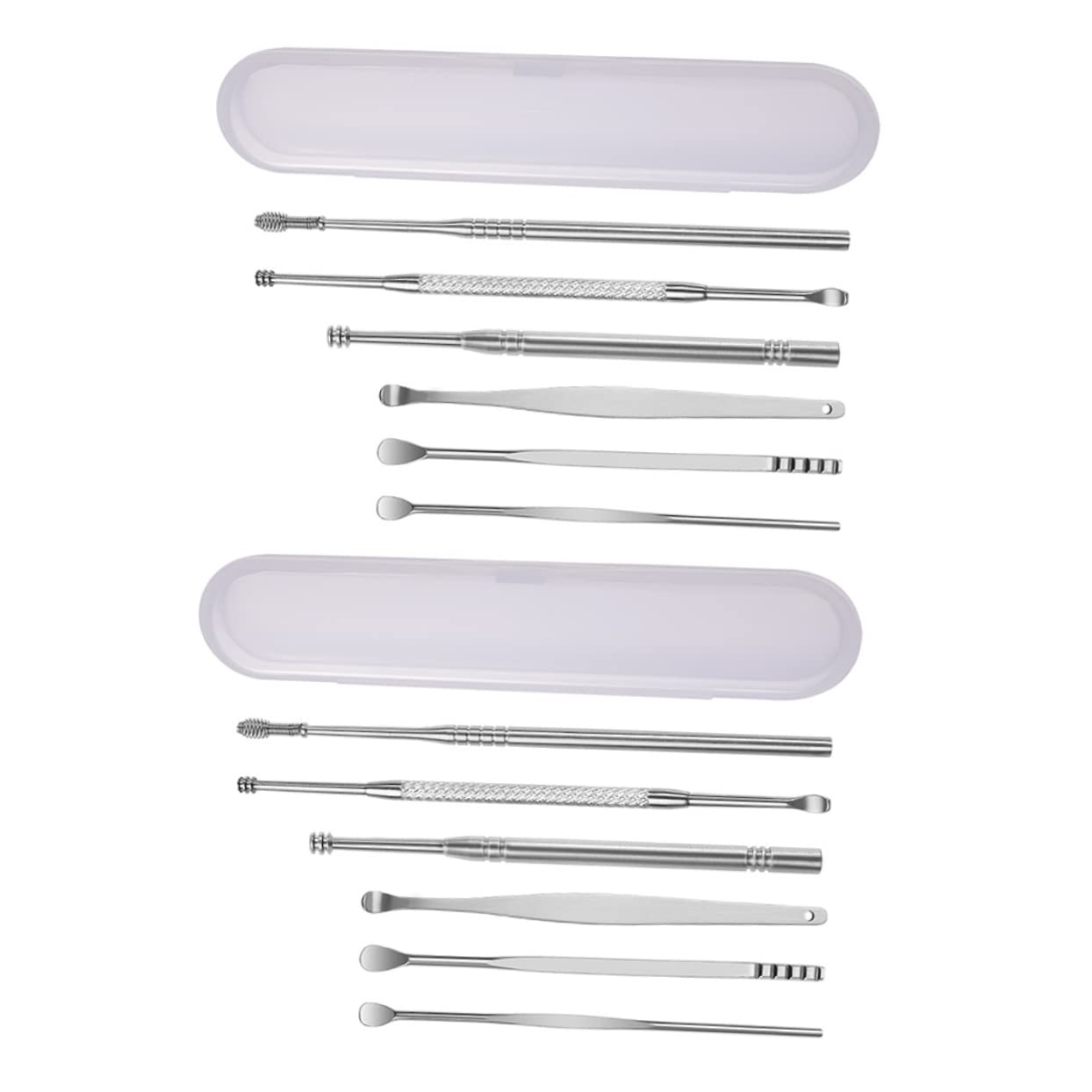 GOOHOCHY Ear Spoon Kit 2 Pack Adults Boys and Girls Ear Scoop Medical Grade Stainless Steel Easy to Clean Use