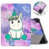 ZhuoFan Funda para Samsung Galaxy Tab S6 Lite 10.4 2020 Tablet Cárcasa Cuero PU Silicona Magnetica Función de Soporte y Auto-Desbloquear Protector para Samsung Tab S6 Lite 10.4 Pulgadas, Unicornio