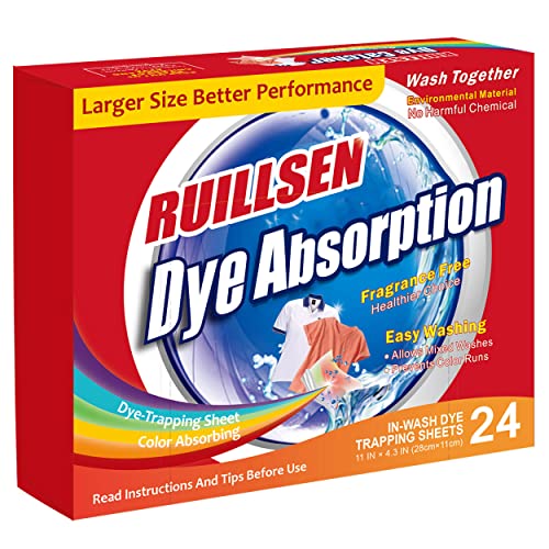 RUILLSEN Laundry Dye Absorption Sheets, 24 Count