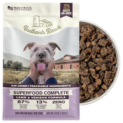 BADLANDS RANCH by Katherine Heigl – Superfood Complete Air-Dried Lamb & Venison Dog Food – High Protein with Superfoods for Daily Wellness & Consistent Nutrition – 64 oz