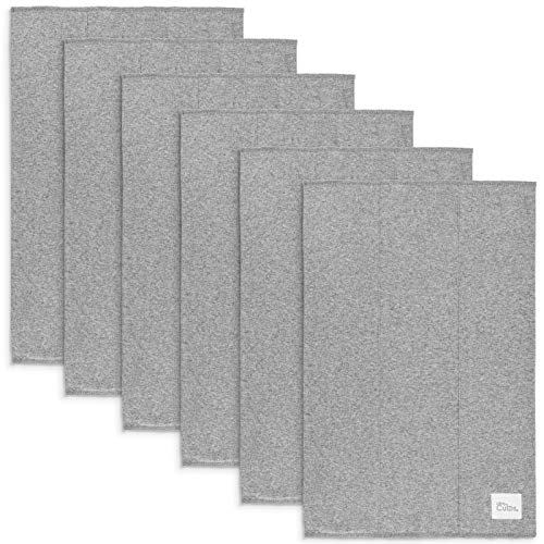 Image of Comfy Cubs Burp Cloths 6 Pack Large 100% Cotton Washcloths Double Layered Absorbent Burping Cloth Extra Absorbent Baby Burp Cloth Extra Soft for Boys and Girls (Grey, Pack of 6)
