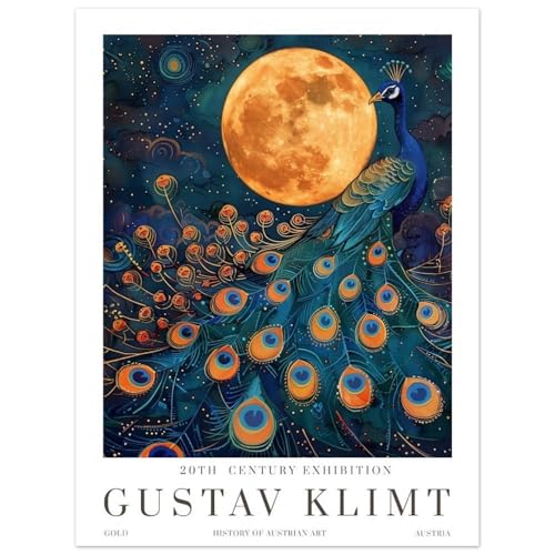 Images murales florales Gustav Klimt grand format 70x100 cm pour habiller un mur de salon vide