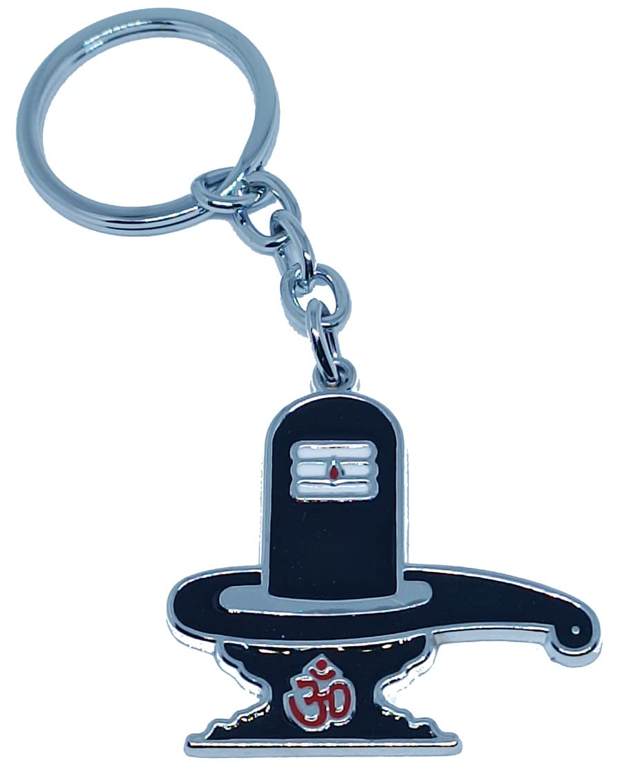 KD COLLECTIONS Lord Shiva Shankar Om Namah Shivay Shivling Keychain - Black Color - Pack of 1 Keychain