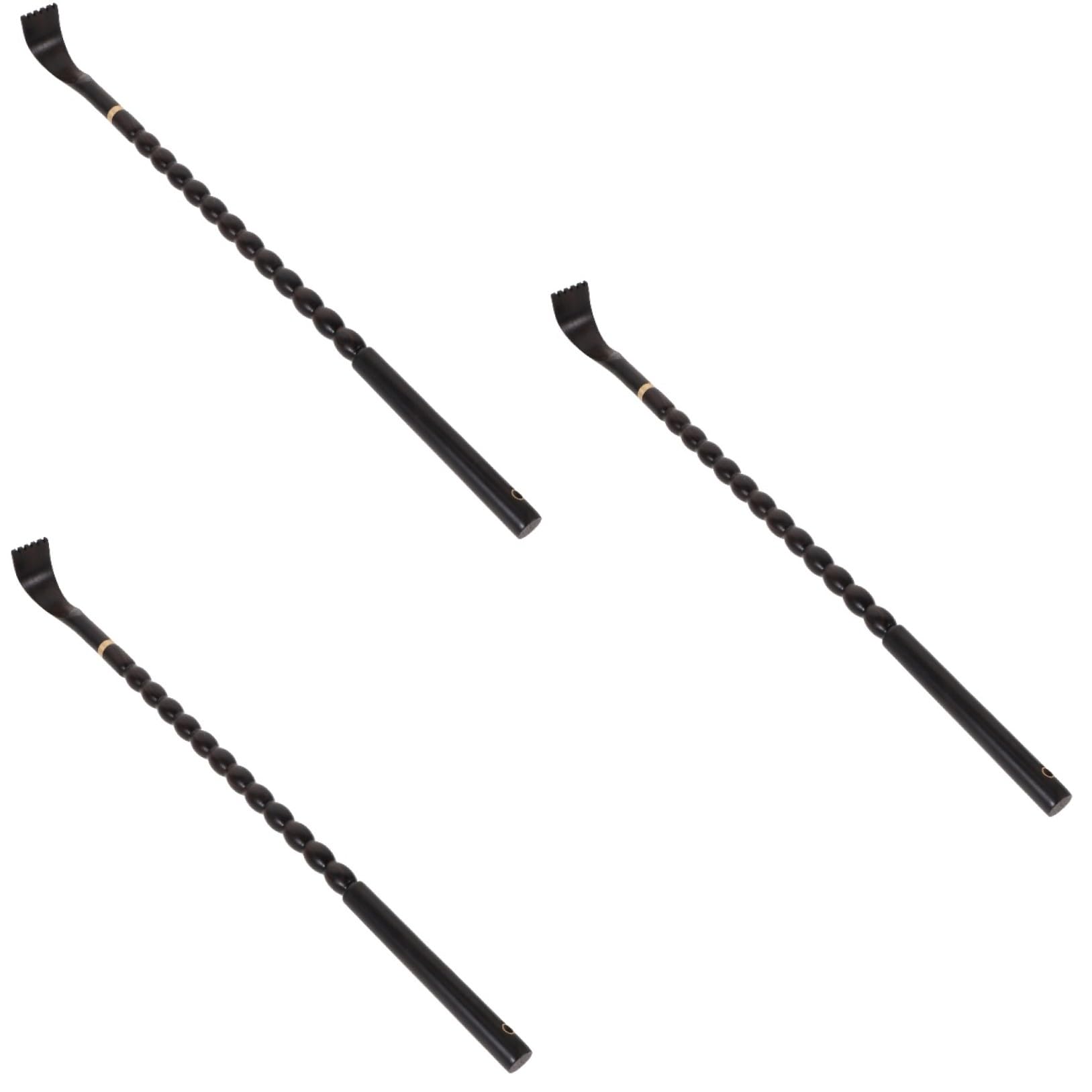 3 Piezas cosquillas rascador de espalda para largo rascadores herramientas de masaje raspador herramienta para rascarse la espalda rascador de espalda doméstico ébano Negro