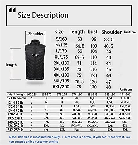 Chaleco con calefacción para mujeres de forro polar negro en talla 6XL 8