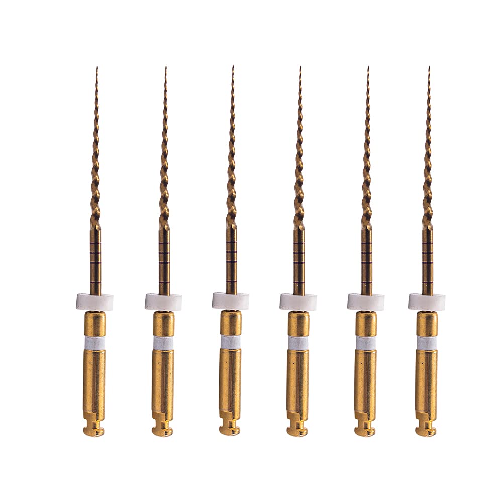 X-Pro Gold Protaper NITI Rotary Files, 6PCS Endo Controlled Memory Files (S2 25MM)