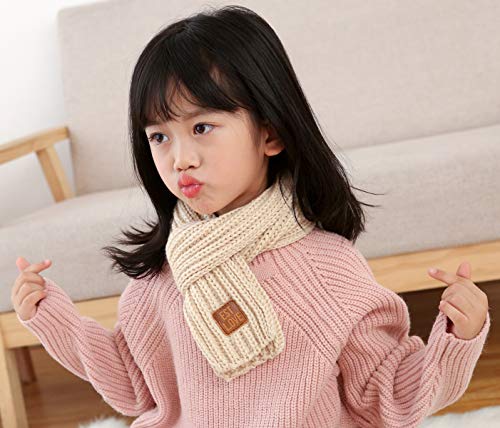 Kids Winter Knitted Warm Scarf Boys Girls Toddlers Solid Color Soft Scarfs Neck Warmer3