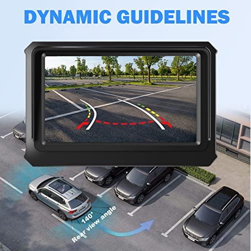 Backup Camera, Universal Ip69K Waterproof Front/Side/Rear Camera For Car, 8 Led Lights Infrared Night-Viewer With 140° Dynamic Path Guide Line Reverse Back Up Camera Systems For Car Truck Suv Rv Van #TOP1