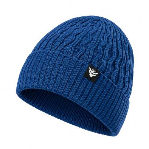 Image of AMOLDO Unisex Woolen Beanie Cap | Warm Winter Hat - Zigzag Design
