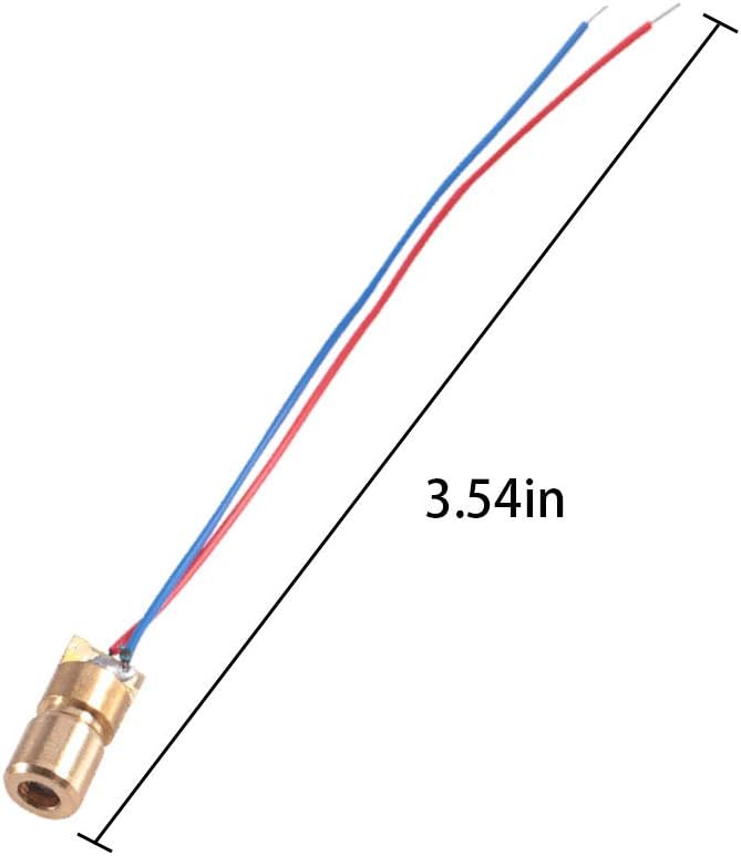 15pcs 5V 650NM 5Mw Red Dot Laser Head Red Laser Diode Laser Tube 6mm with Leads Head (15 PCS)