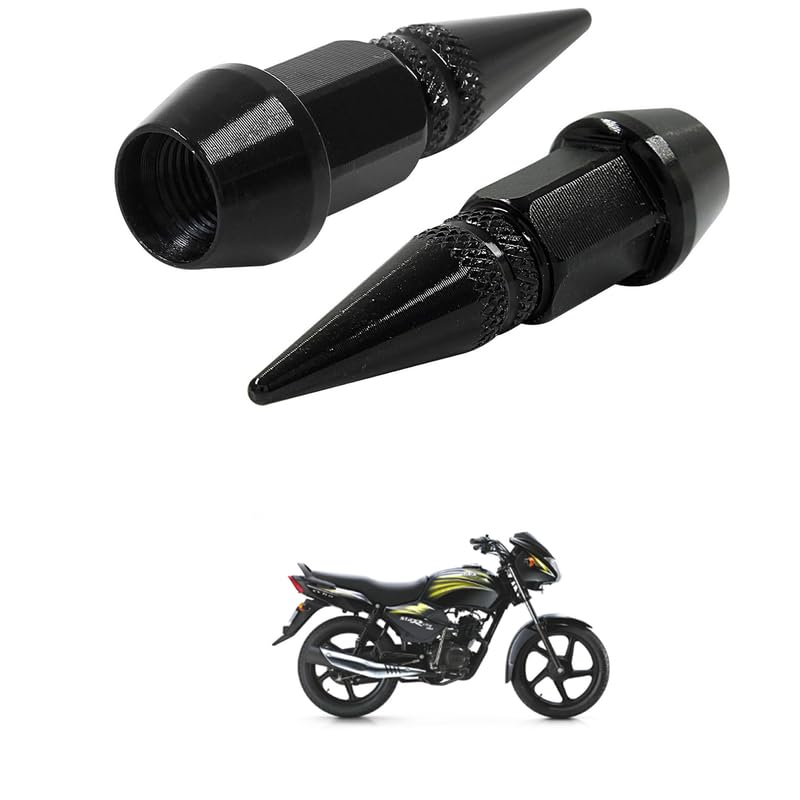 LOVMOTO Universal Spiked Valve Caps,Aluminum Alloy Dustproof and Waterproof Tire Valve Stem Caps, Suitable for Cars, Trucks and Motorcycles (2PCS Black) Comfortable with St-ar ci-ty-image-15