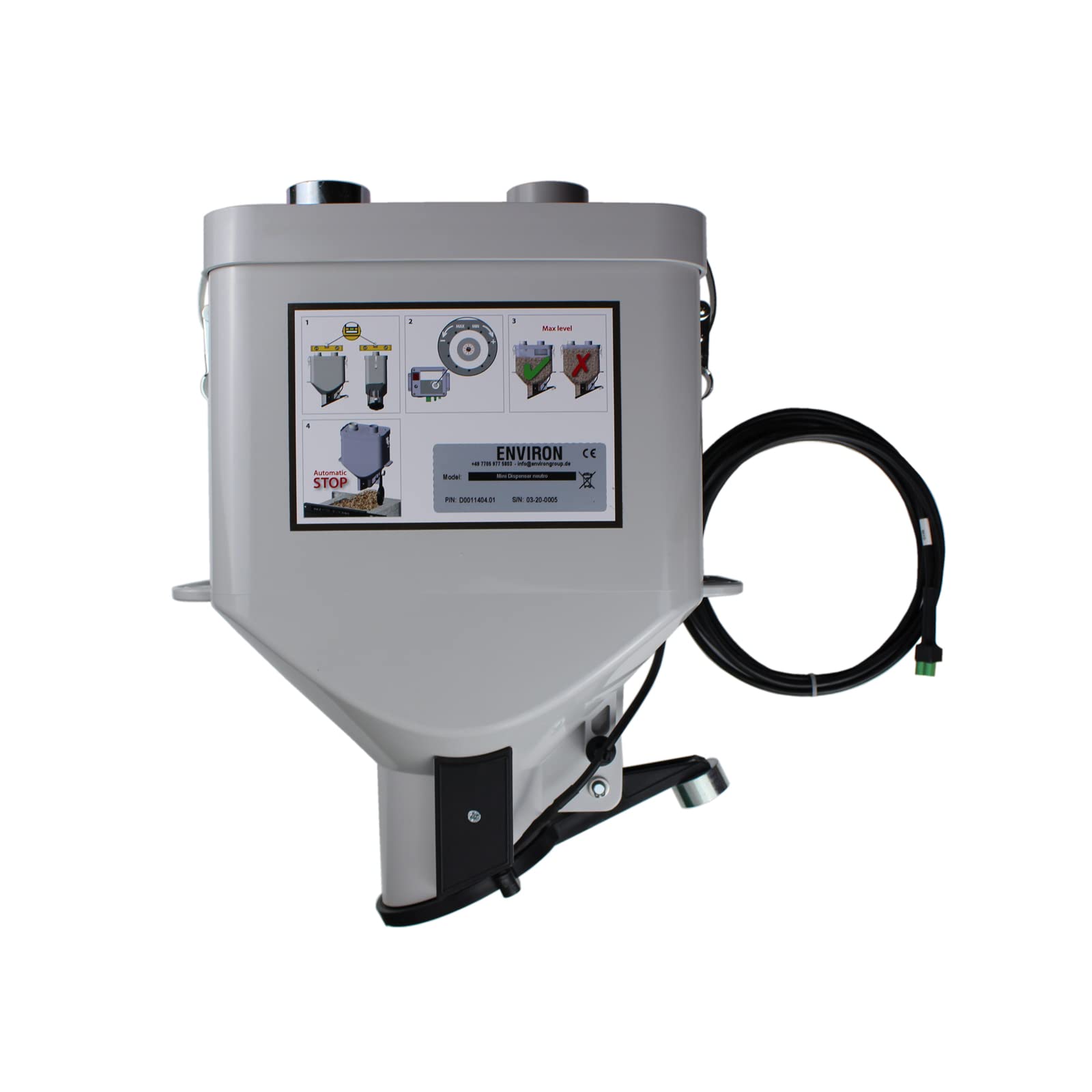 ENVIRON - Système d'aspiration des pellets EasyFill - Kit complet avec turbine d'aspiration et tuyau d'aspiration de 50 mm de diamètre
