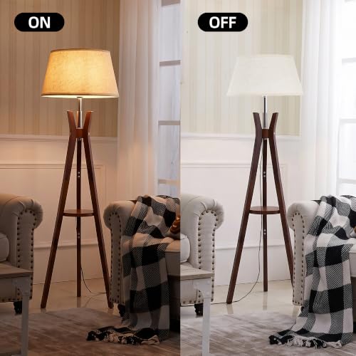 Image of Tripod Floor Lamp with Shelf, Modern Corner Lamps for Living Room
