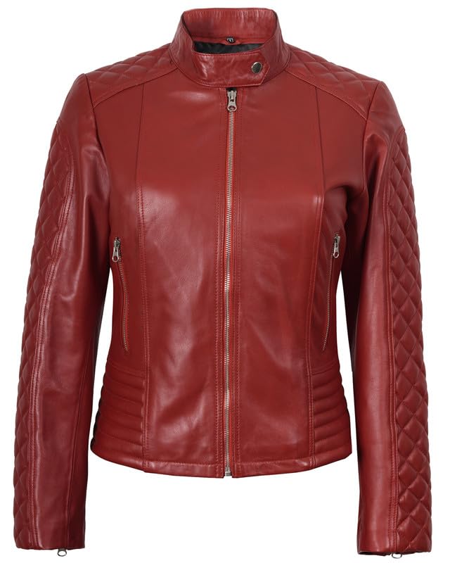 Image of Decrum Leather Jacket for Women - Real Lambskin Casual Leather Jackets Womens