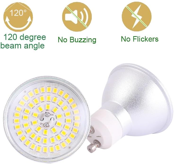 6-Packs MR16 GU10 5W 120V led spotight 3000K Warm White Equivalent to 50W Halogen Bulb GU10 Bulb Replacement for Track Lighting GU10 LED Bulbs for Kitchen.Living Room (Warm White 3000k)