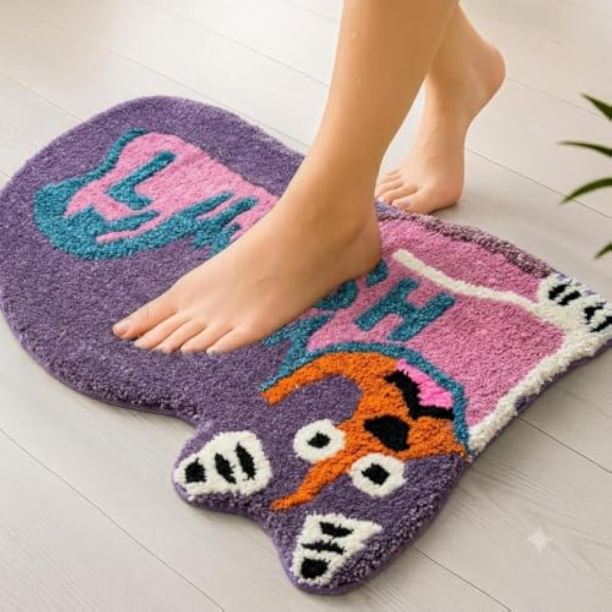 Custom Tufted Wool Soft Shower Mat, High Absorption