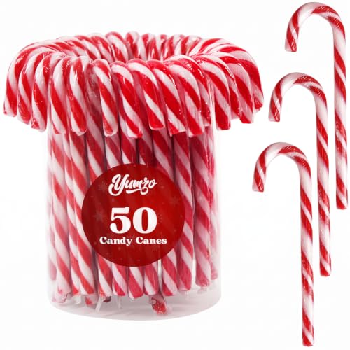 Christmas Candy Canes 50 Count, Peppermint, Individually Wrapped Dye Free | Bulk Christmas Candy Canes, No Red Dye – for Stocking Stuffers, Gift Bags & Hot Cocoa - image 1