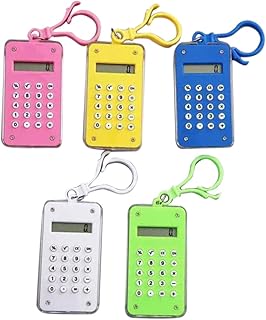HAPINARY 5 Peças Calculadora Eletrônica Portátil Mini Calculadora Chaveiro Mini Calculadora De Bolso Calculadoras Pequenas Chaveiro Calculadora Calculadora De Cores Doces Joias Amuleto De