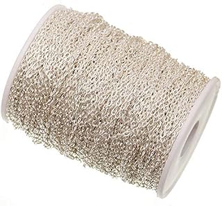 Angel Malone ® 5 Metres (3mm x 2mm) Chain Jewellery Making Findings - UK Seller (Bright Silver Flat Cable)