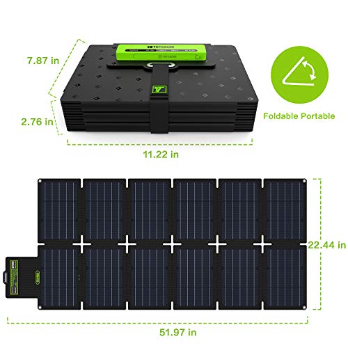 Topsolar 100W Monocrystalline Portable Folding Solar Panel Charger Kit with Dual USB 5V + 18V DC Output for Portable Power Stations, Mobile Phones, Laptops, Camping, 12V RV Marine Car Batteries - Image 4