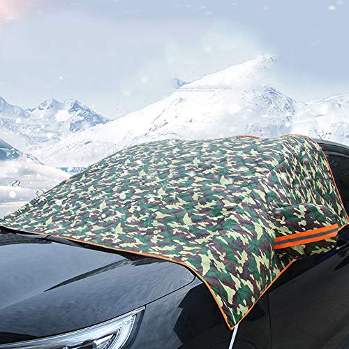 Preisvergleich Produktbild CWWHY Frontscheibenabdeckung Auto Scheibenabdeckung Faltbare Frostabdeckung Mit Zwei Spiegelabdeckungen,Auto Windschutzscheibe Abdeckung gegen UV-Strahlung, Sonne, Staub, EIS, Frost, Schnee