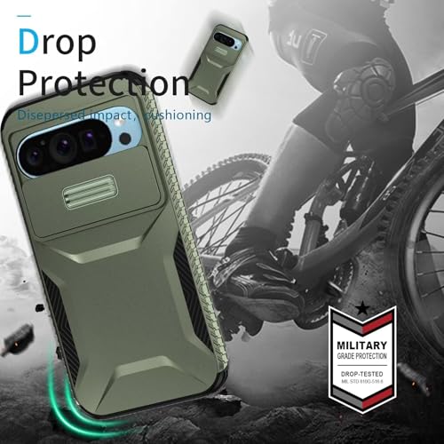 Coque Google Pixel 9 Pro verte résistante avec verre trempé - 7
